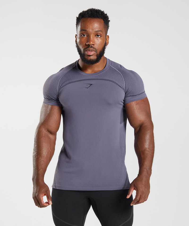 Men's Gymshark 315 Seamless T-Shirts Purple | USA 5732-FGKSR