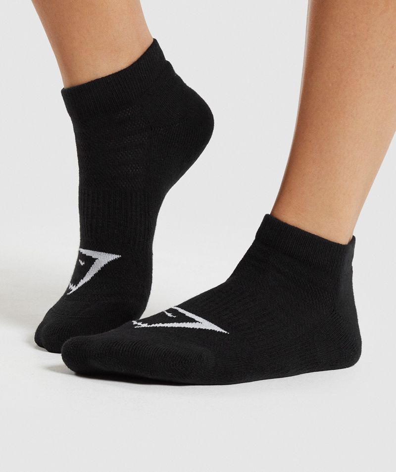 Men's Gymshark Ankle 3pk Socks Black | USA 4513-KXQVI