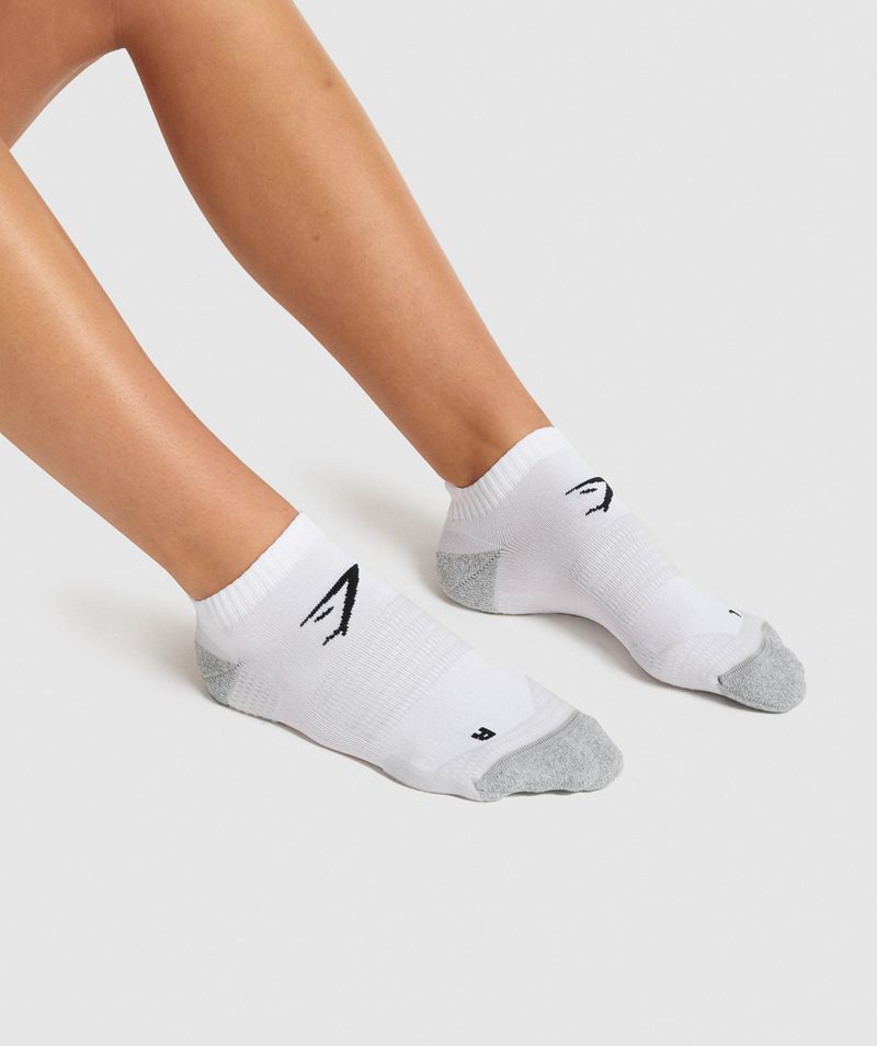 Men's Gymshark Ankle Performance Socks White | USA 7612-MFXKD