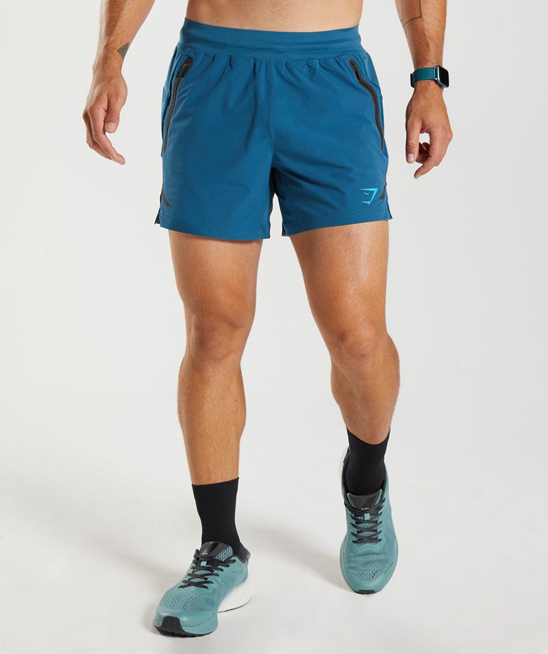 Men's Gymshark Apex 5" Perform Shorts Blue | USA 2647-WNLYS