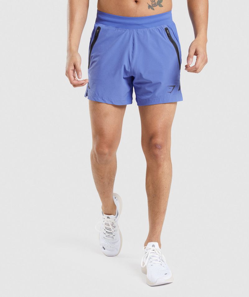 Men's Gymshark Apex 5" Perform Shorts Blue | USA 7028-IUVGT