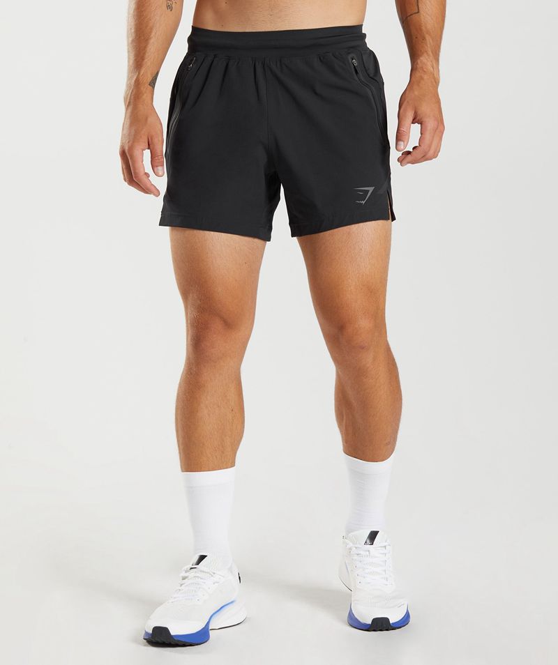 Men's Gymshark Apex 5" Perform Shorts Black | USA 7598-RDIHW