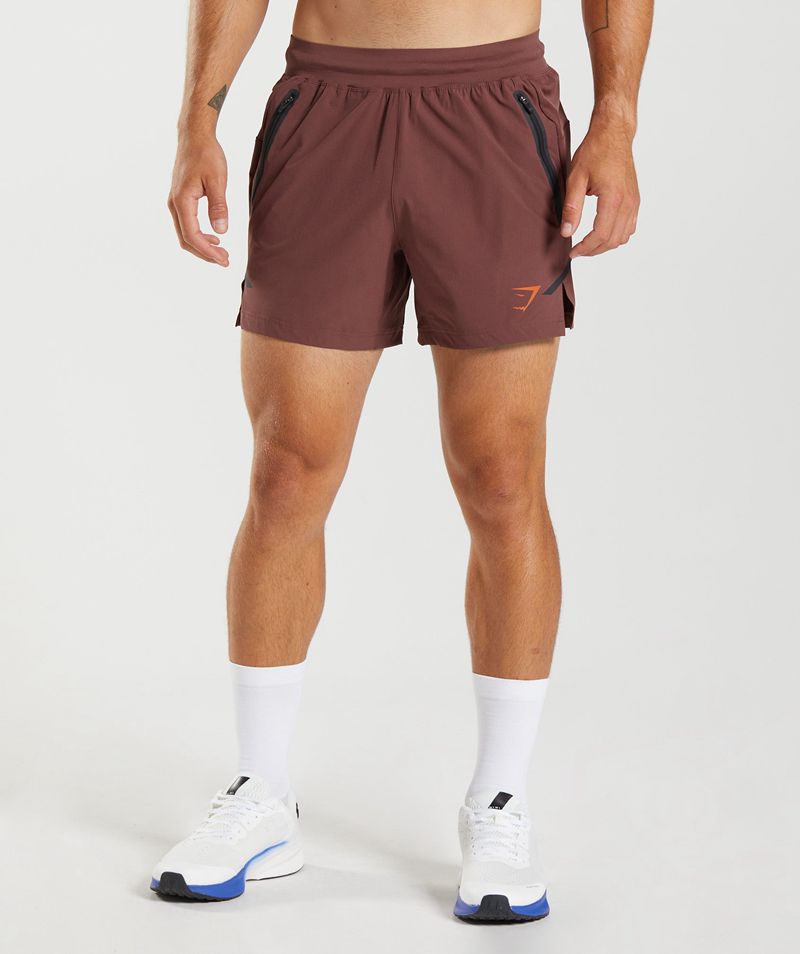 Men's Gymshark Apex 5" Perform Shorts Burgundy | USA 8529-PORSF