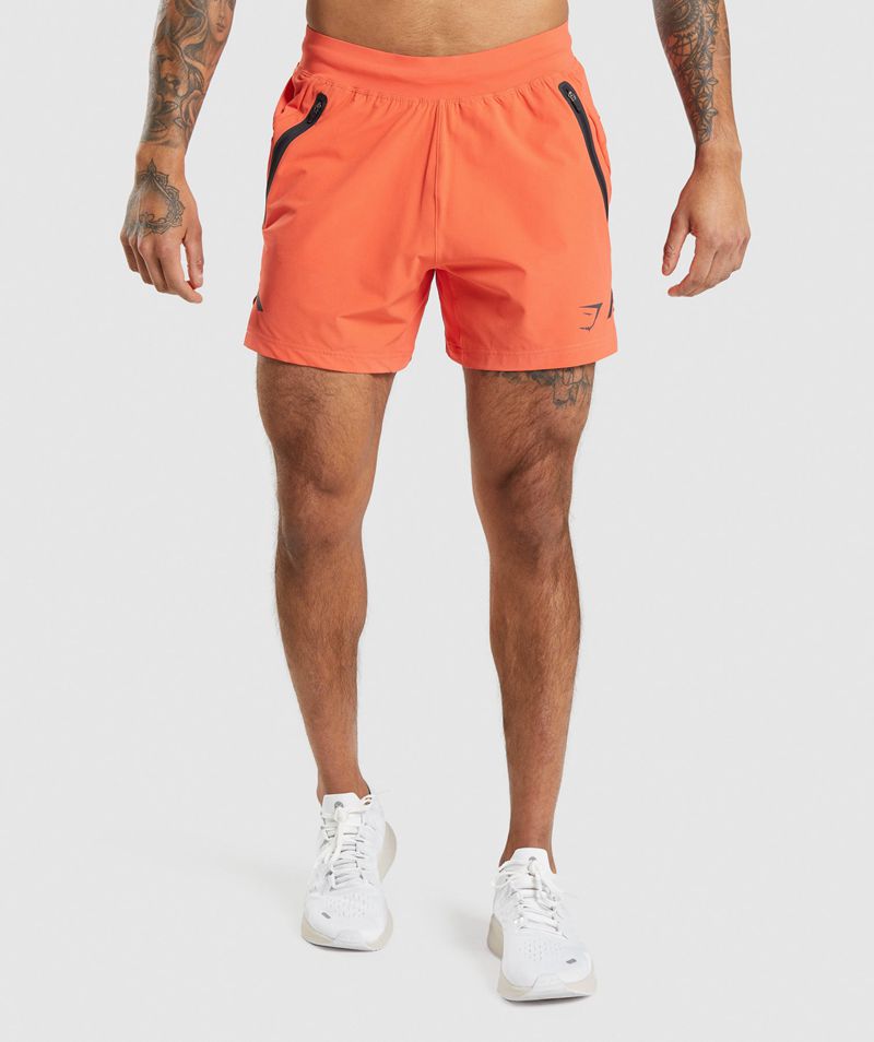 Men's Gymshark Apex 5" Perform Shorts Orange | USA 6253-QVENI