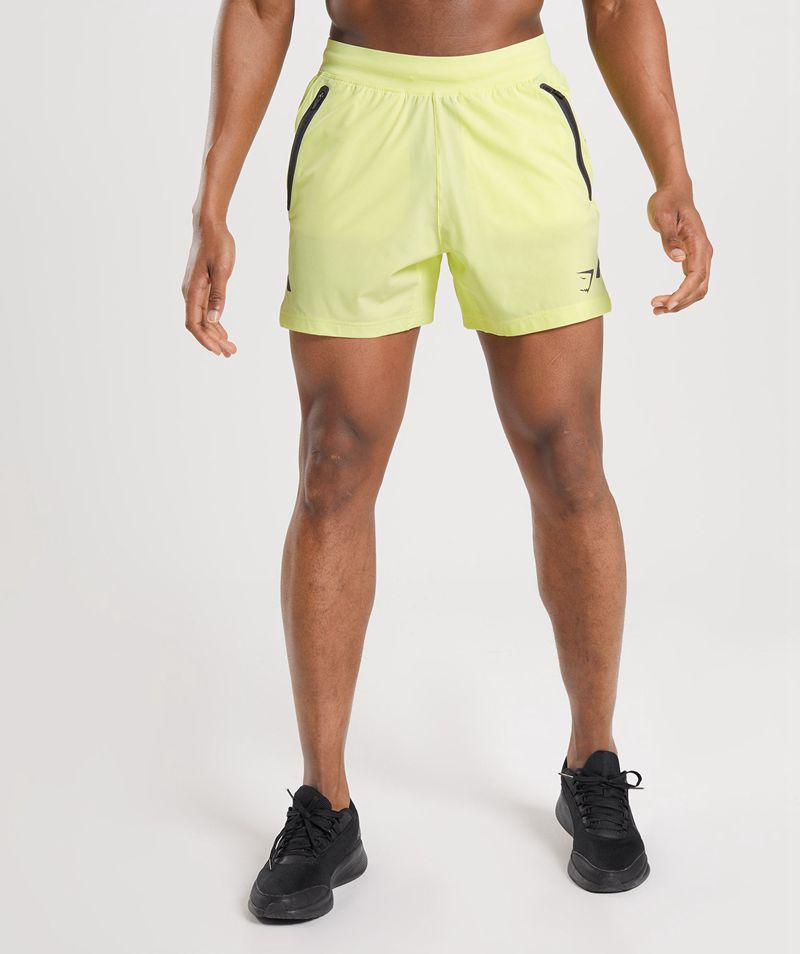 Men's Gymshark Apex 5" Perform Shorts Yellow | USA 9408-VALEM