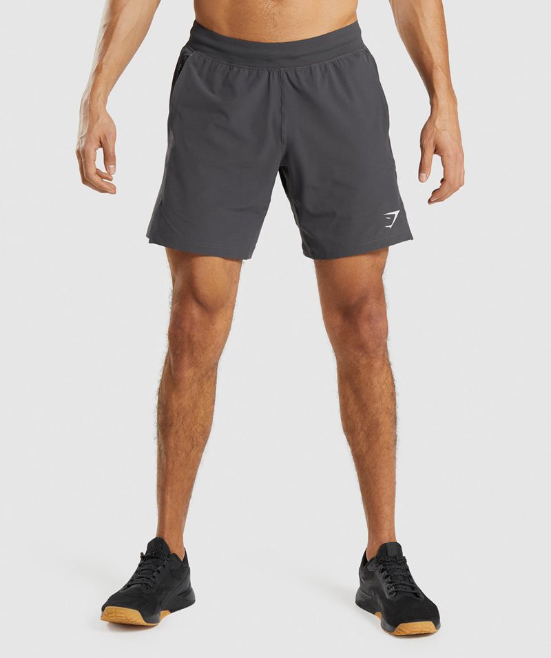 Men's Gymshark Apex 8" Function Shorts Grey | USA 7614-ZOTQL