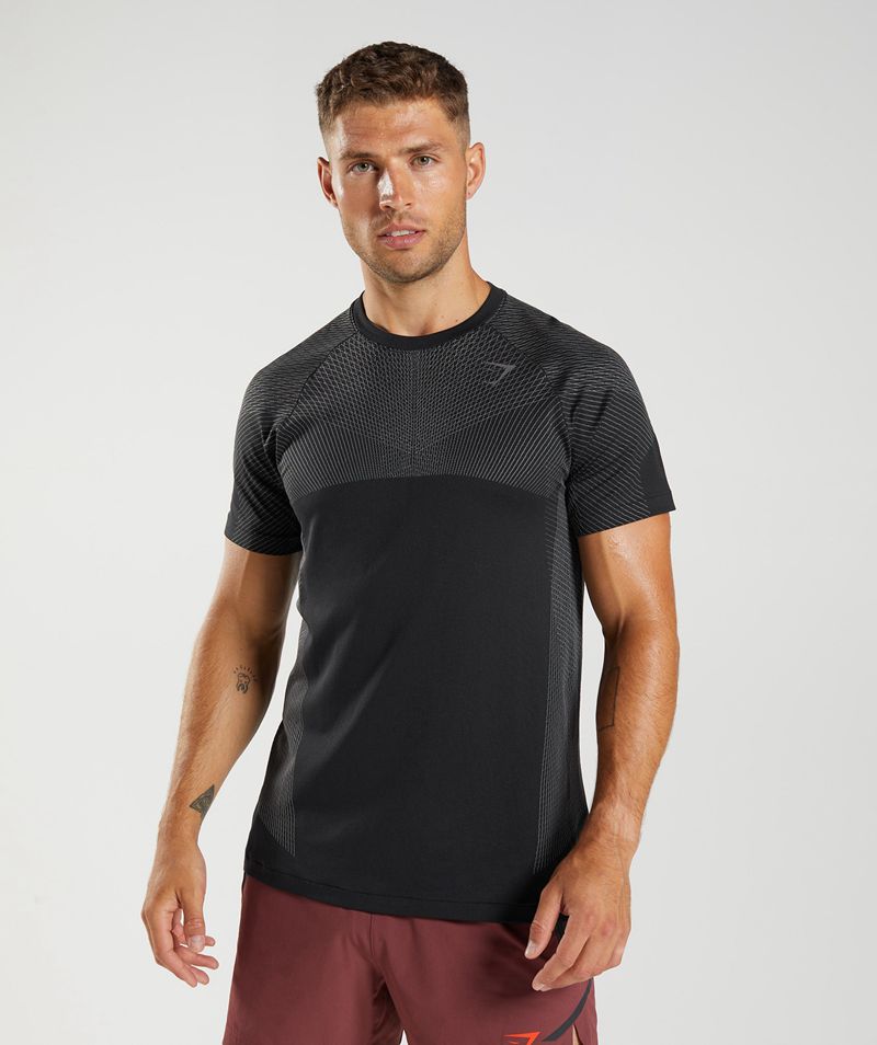 Men's Gymshark Apex Seamless T-Shirts Black | USA 3148-QLPDC