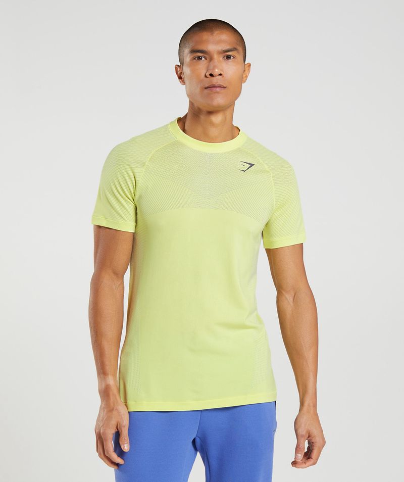 Men's Gymshark Apex Seamless T-Shirts Yellow | USA 1735-LHFNU