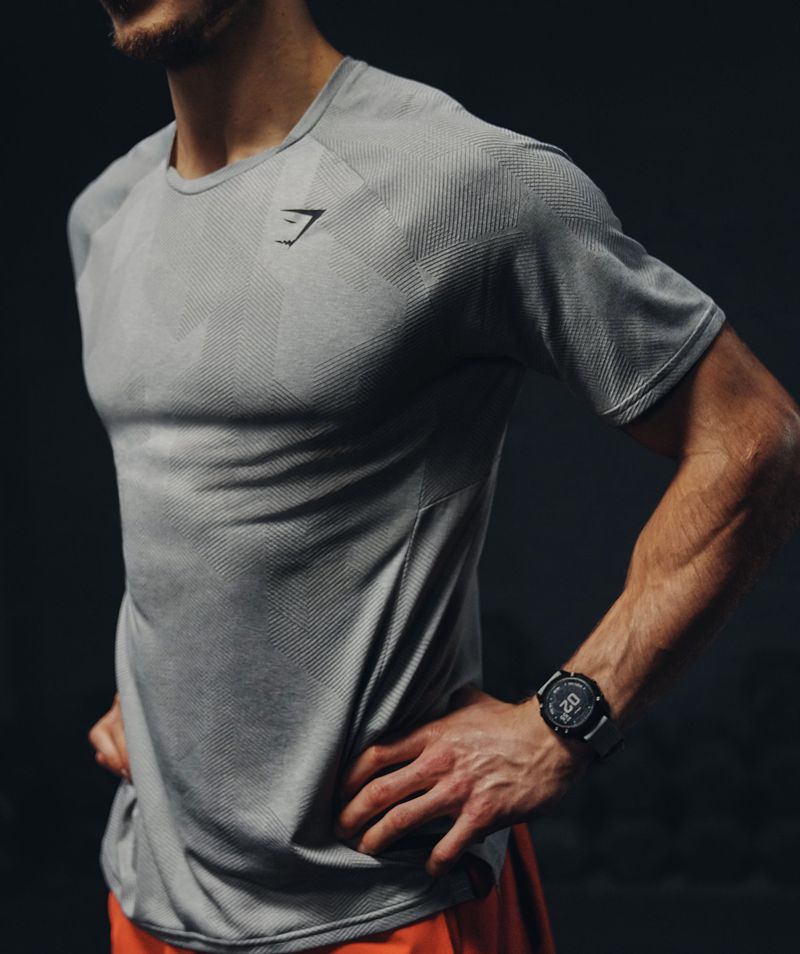 Men's Gymshark Apex T-Shirts Grey | USA 4167-BPXET