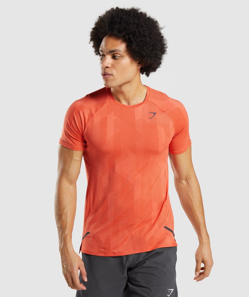 Men's Gymshark Apex T-Shirts Orange | USA 5713-KFHSW