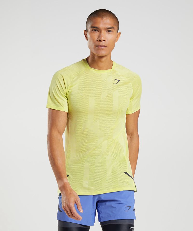 Men's Gymshark Apex T-Shirts Yellow | USA 8906-TSFIN