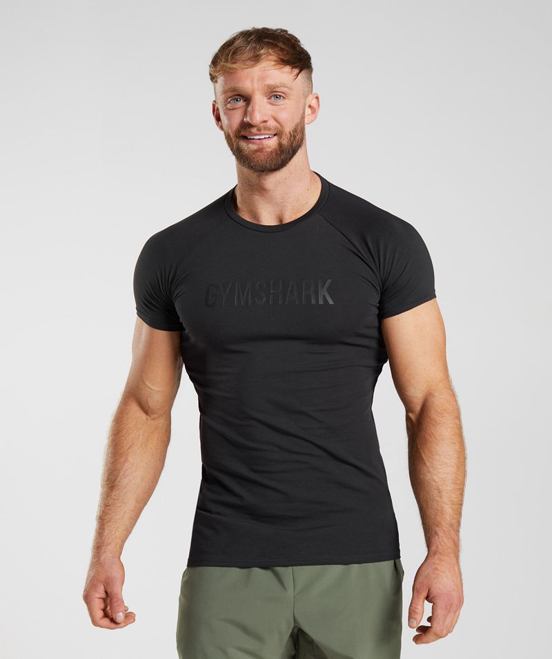 Men's Gymshark Apollo T-Shirts Black | USA 2879-PCKYH