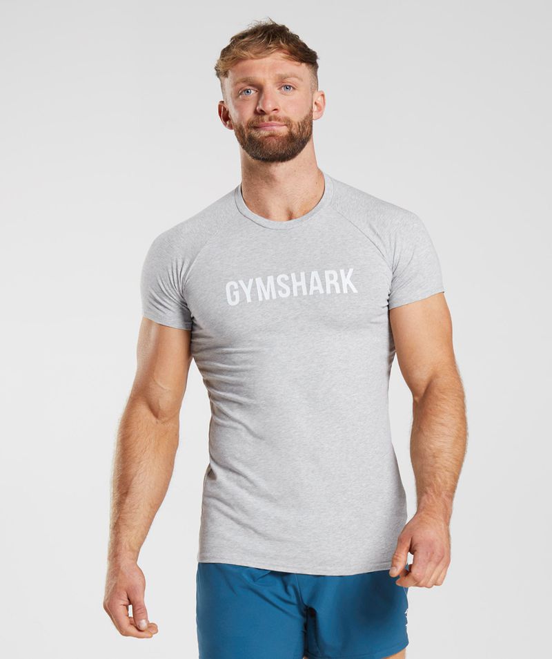 Men's Gymshark Apollo T-Shirts Light Grey | USA 5039-QLMSR