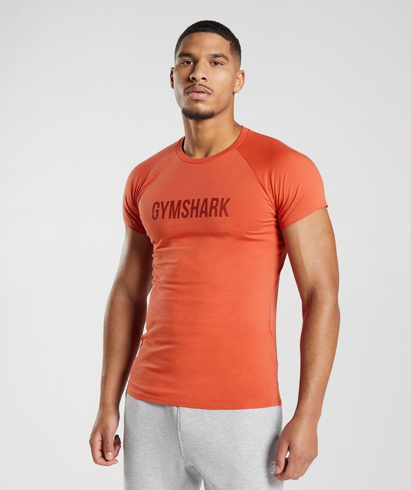 Men's Gymshark Apollo T-Shirts Red | USA 8043-NEHRJ