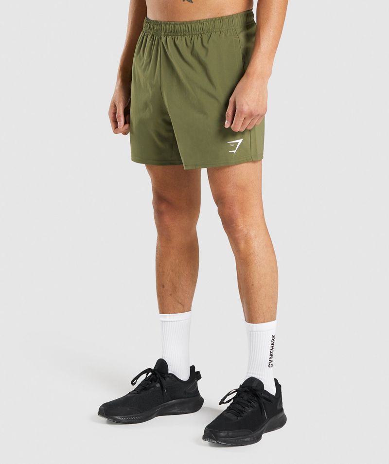 Men's Gymshark Arrival 5" Shorts Dark Green | USA 0921-WJUCZ