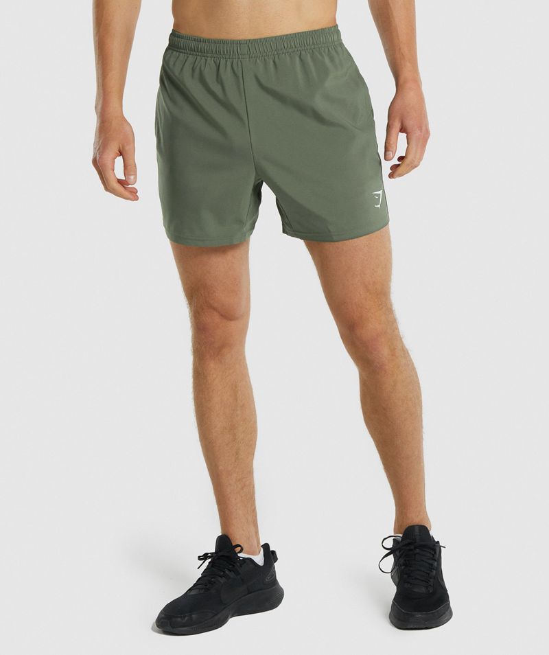 Men's Gymshark Arrival 5" Shorts Green | USA 5396-XGKTY