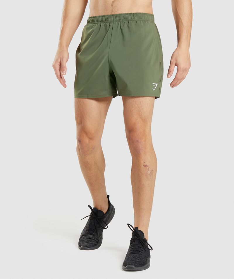 Men's Gymshark Arrival 5" Shorts Olive | USA 7429-NYKWS