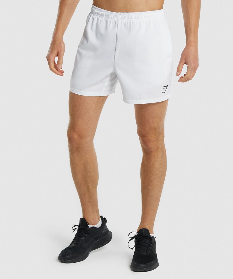 Men's Gymshark Arrival 5" Shorts White | USA 3895-RDEPL