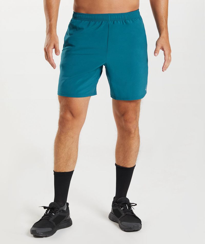 Men's Gymshark Arrival 7" Shorts Blue | USA 4591-SPICX