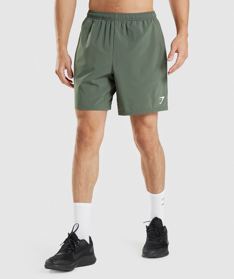 Men's Gymshark Arrival 7" Shorts Green | USA 0382-ZXOPA