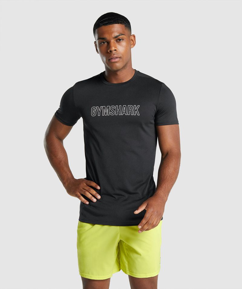 Men's Gymshark Arrival Graphic T-Shirts Black | USA 5231-VPGYR