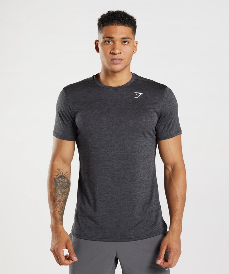 Men's Gymshark Arrival Marl T-Shirts Black | USA 2309-MIHZN