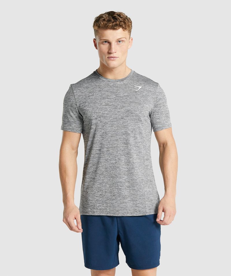 Men's Gymshark Arrival Marl T-Shirts Grey | USA 7258-ZTQWR