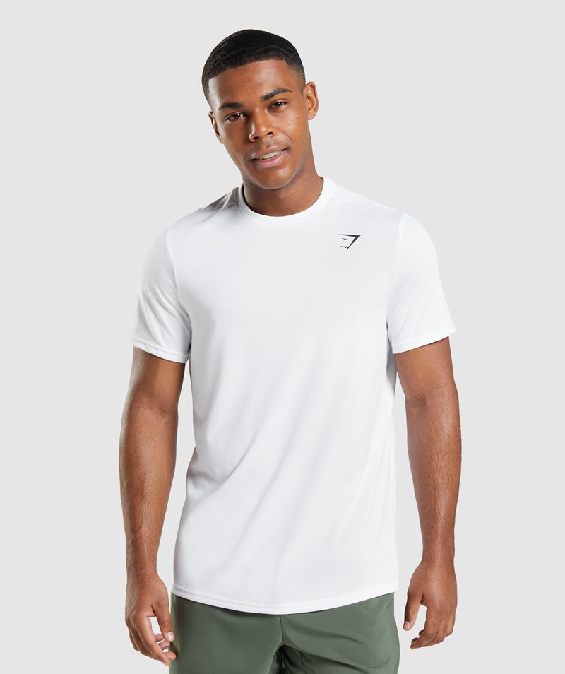 Men's Gymshark Arrival Regular Fit T-Shirts White | USA 2584-CFZJS