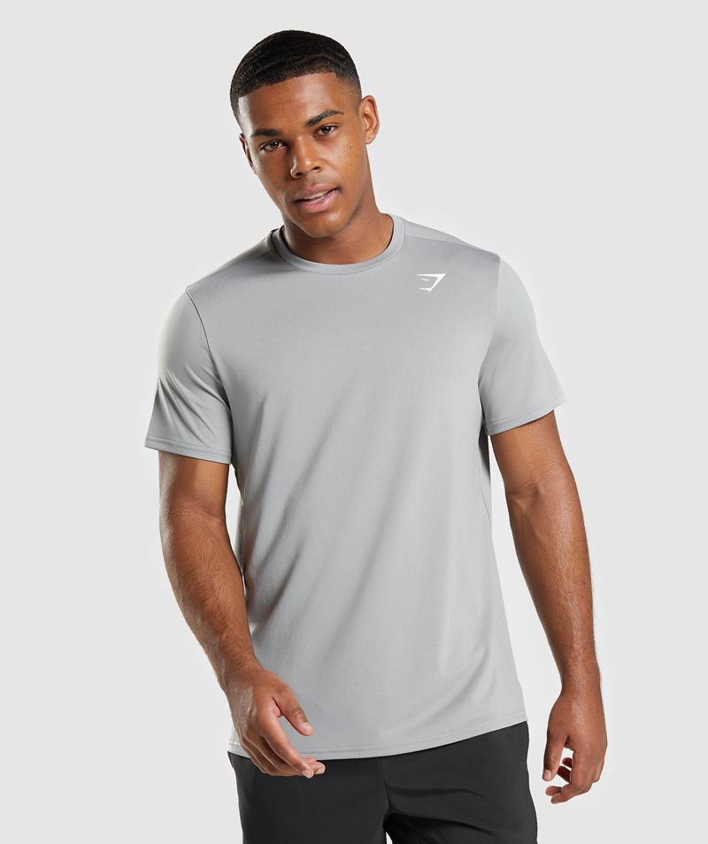 Men's Gymshark Arrival Regular Fit T-Shirts Grey | USA 3658-RKYLX