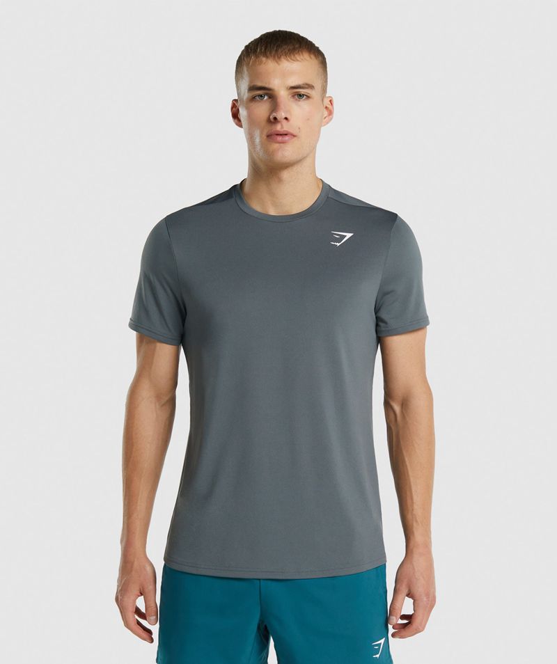 Men's Gymshark Arrival Regular Fit T-Shirts Grey | USA 8247-KDWHS