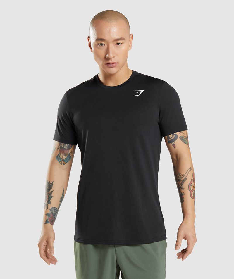 Men's Gymshark Arrival T-Shirts Black | USA 4731-BKRON