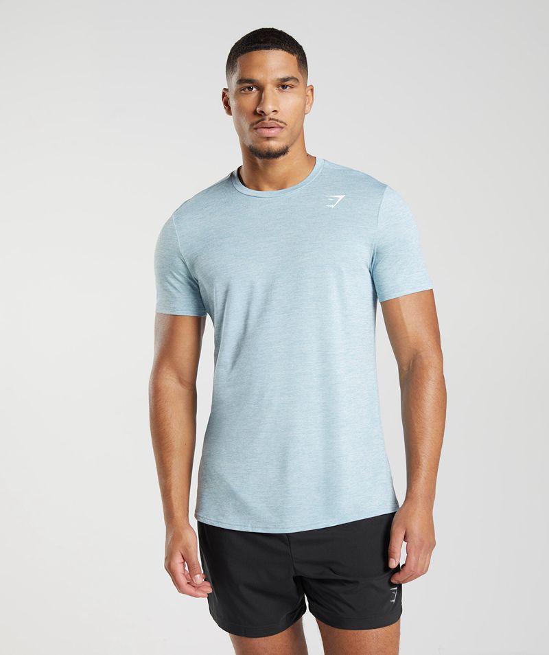 Men's Gymshark Arrival T-Shirts Blue | USA 1643-RTLKF