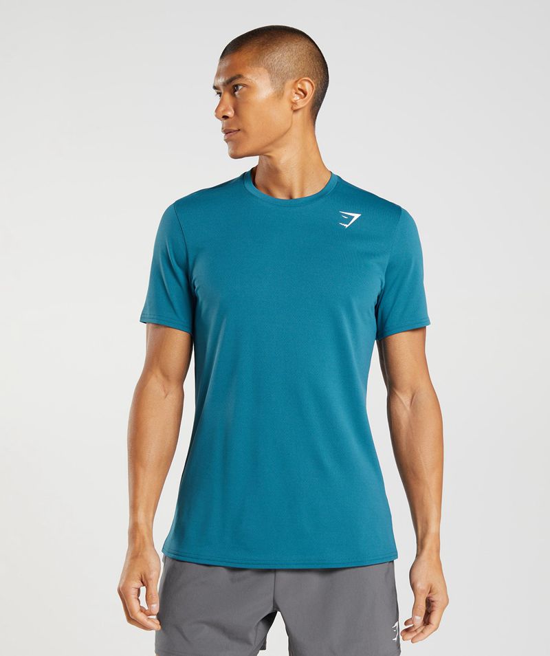 Men's Gymshark Arrival T-Shirts Blue | USA 3192-IMBJW