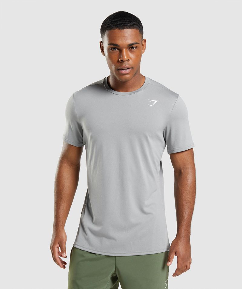 Men's Gymshark Arrival T-Shirts Grey | USA 9506-ZRFAO