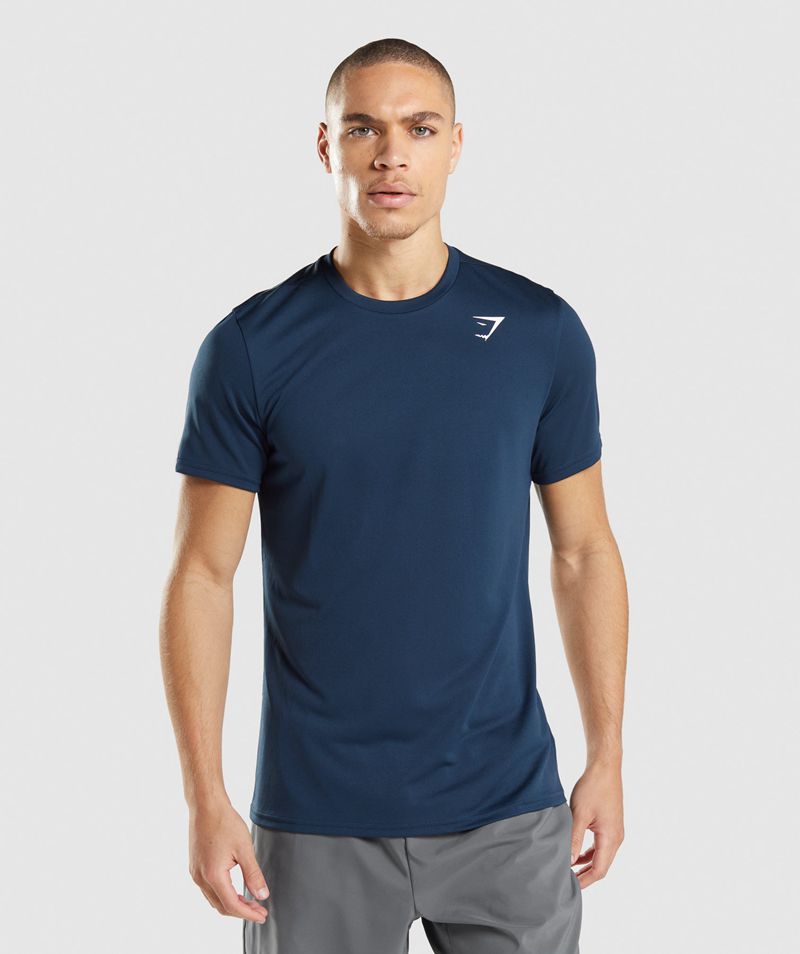 Men's Gymshark Arrival T-Shirts Navy | USA 5013-RFXQW