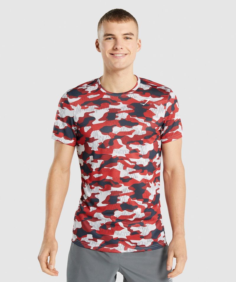 Men's Gymshark Arrival T-Shirts Red | USA 2581-TNAJK