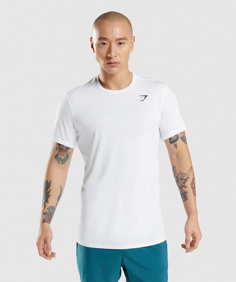 Men's Gymshark Arrival T-Shirts White | USA 0371-FVYBH