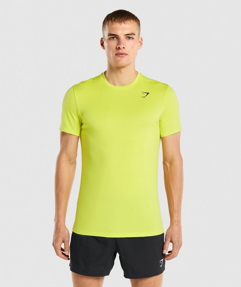 Men's Gymshark Arrival T-Shirts Yellow | USA 6035-TMUIH