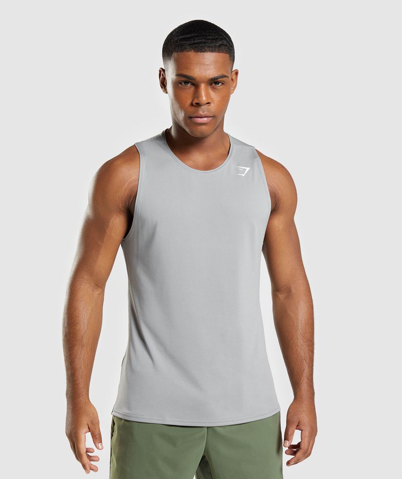 Men's Gymshark Arrival Tank Tops Grey | USA 9426-PKSVI