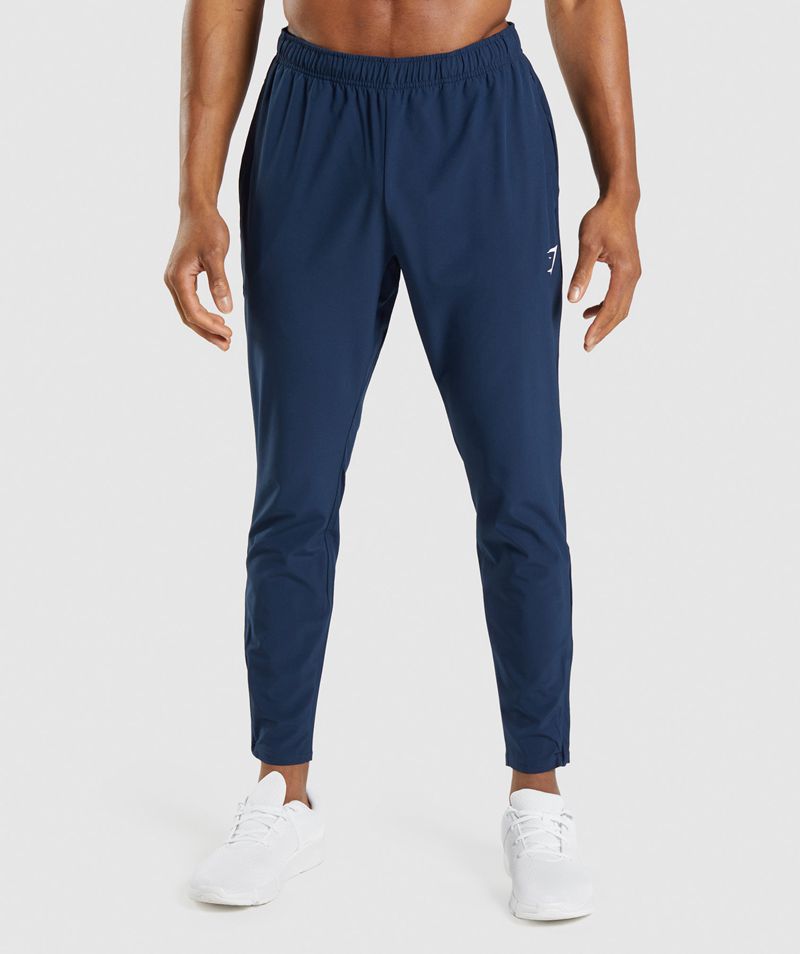 Men's Gymshark Arrival Woven Joggers Navy | USA 1350-XWFVQ