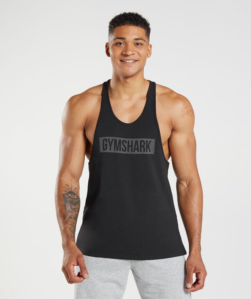 Men's Gymshark Block Stringer Black | USA 6875-AXHGL