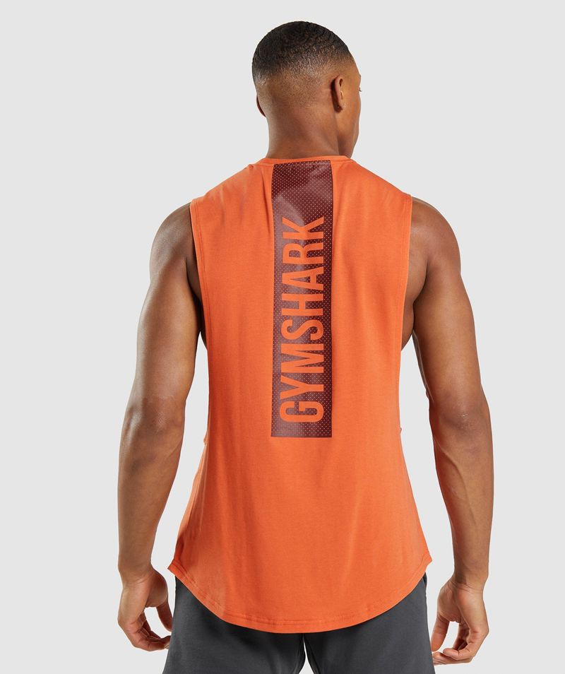 Men's Gymshark Bold Drop Arm Tank Tops Orange | USA 7419-XUYGI