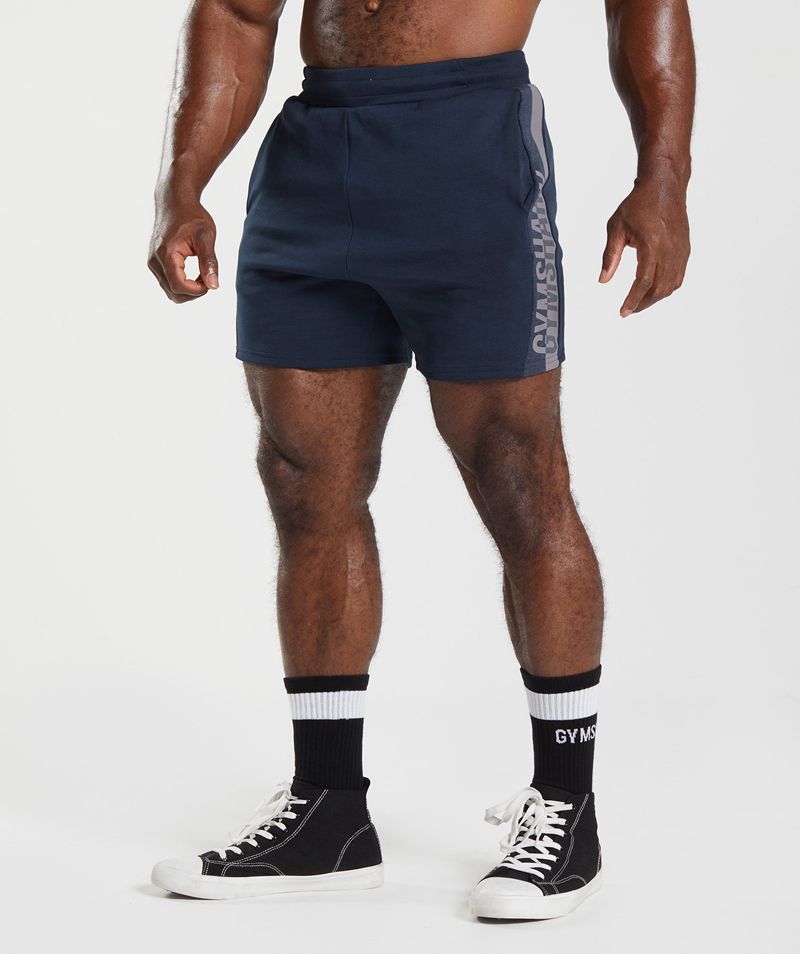 Men's Gymshark Bold React 5" Shorts Navy | USA 5839-RLTSB