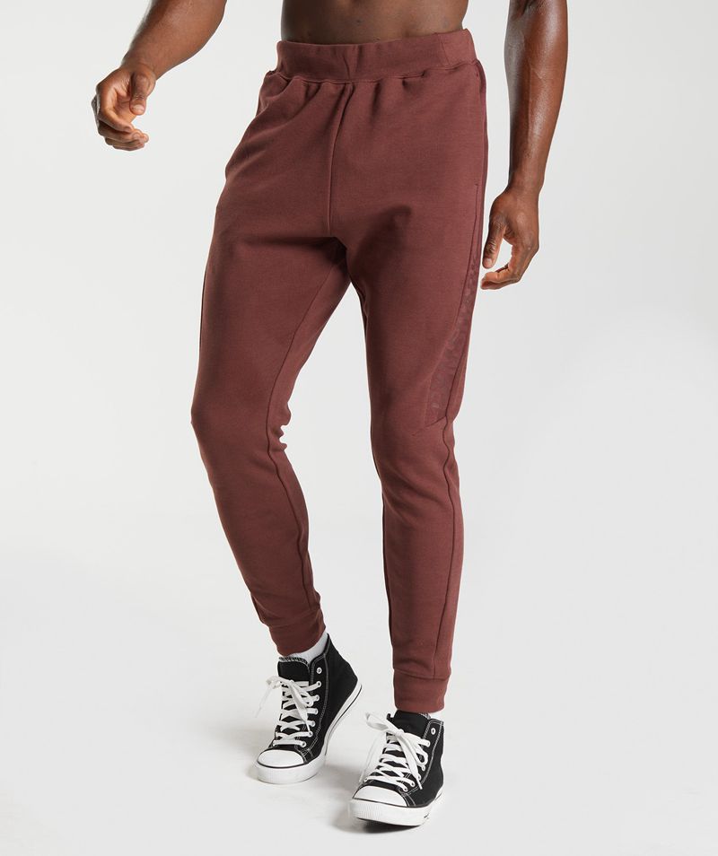 Men's Gymshark Bold React Joggers Burgundy | USA 6832-VROXZ