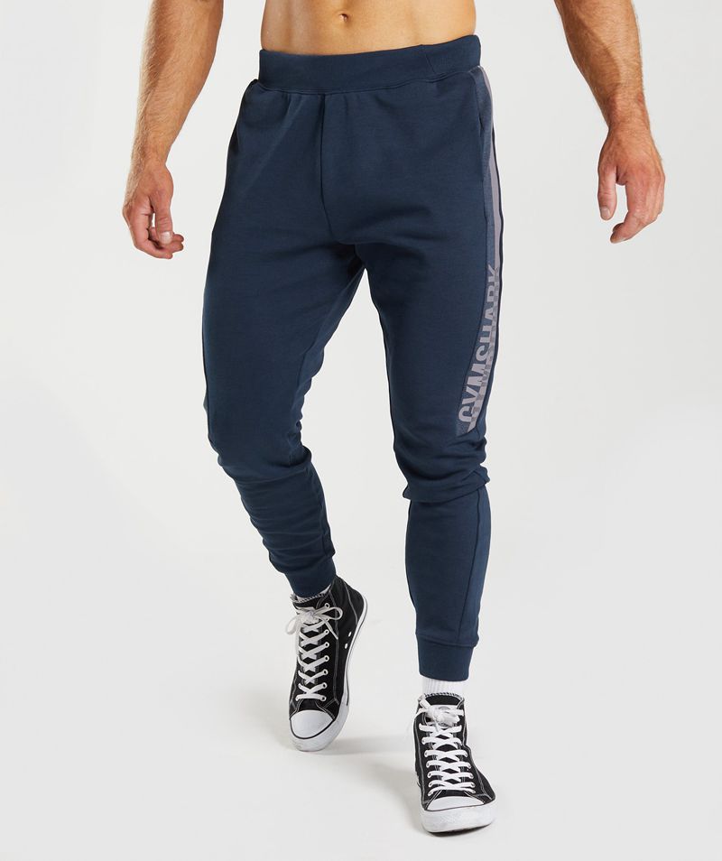 Men's Gymshark Bold React Joggers Navy | USA 3450-JPBLS