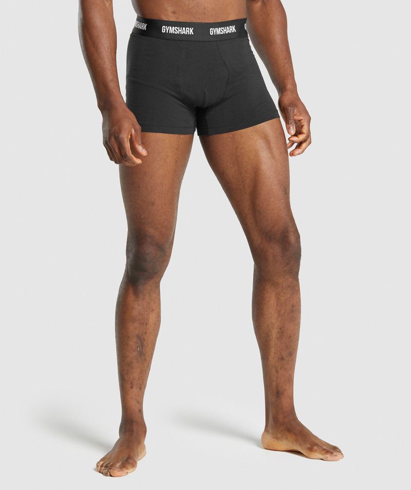 Men's Gymshark Boxers 2pk Underwear Black | USA 9280-HVYXC