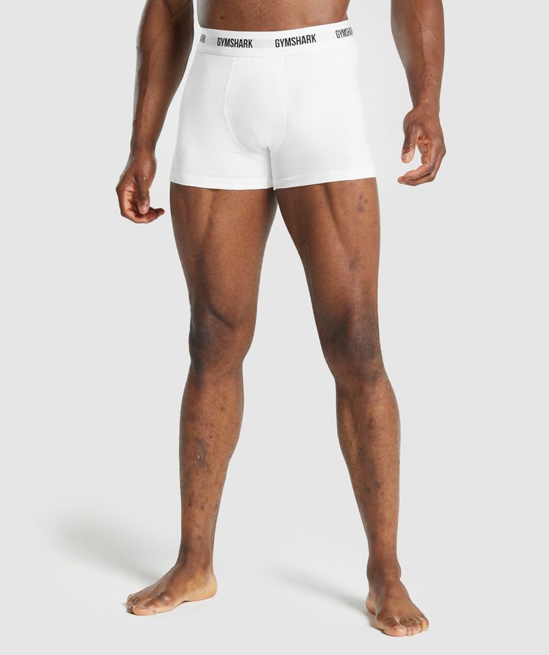 Men's Gymshark Boxers 2pk Underwear White | USA 5894-MOTVQ