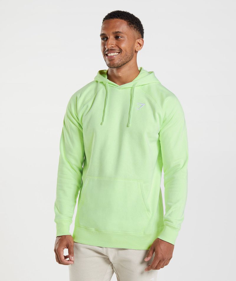 Men's Gymshark Crest Hoodie Green | USA 1284-HTOAR