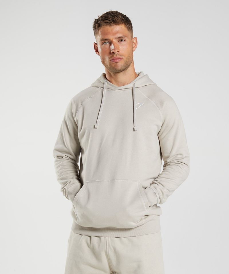 Men's Gymshark Crest Hoodie Grey | USA 1964-OXQPC