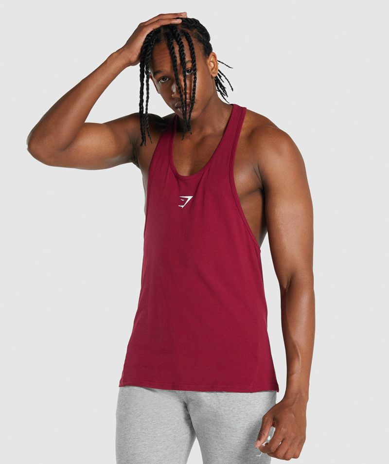 Men's Gymshark Critical 2.0 Stringer Burgundy | USA 6309-SNITD